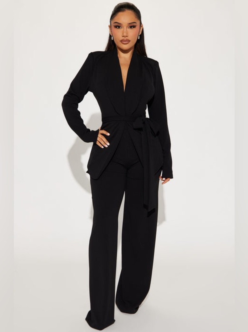Fashion Nova Mireya Pant Suit | Set / Set Shiny Black